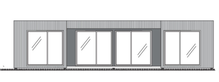 Elevación de una casa modular de frente