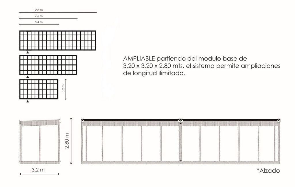 Plano de caseta eléctrica ampliable